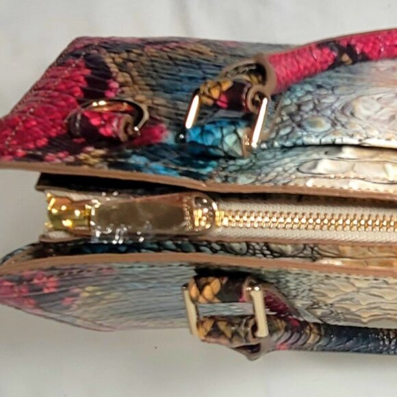 BRAHMIN KOMODO OMBRE SMALL FINLEY SHOULDER BAG/PURSE W/CROSSBODY STRAP/DUSTBAG - Picture 10 of 12